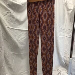 LuLaRoe Purple and Orange Geometric Leggings